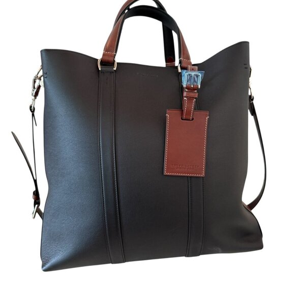 Ralph Lauren Men's Navy Blue Leather Darwin Tote, retail $2200 - Picture 6 of 15